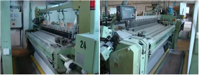 Complete Weaving Plant, Sulzer-Rüti & Picanol Airjet Looms, Compressors, Warp Tying, 1990-2002