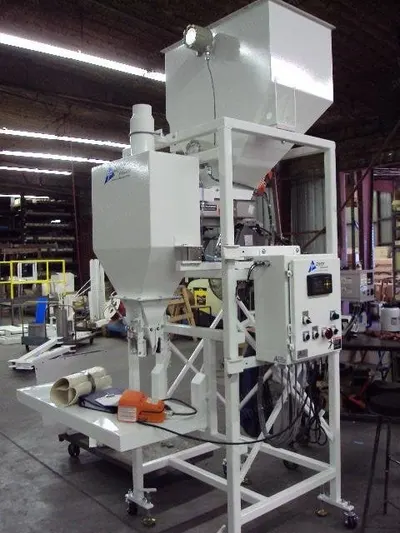 Taylor, IBC-2000, Supersack Bulk Bag Unloading Station, Stainless Steel Contacts, with Tip Track S-2 Bucket Elevator, Eriez HD-36-C Vibratory Bagger