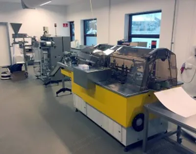 IWKA, Blisterpac BP100, Blister Packer with CMA Cartonner, 1800 to 2400 Blistersheets/hr, Max 52 Cartons/min