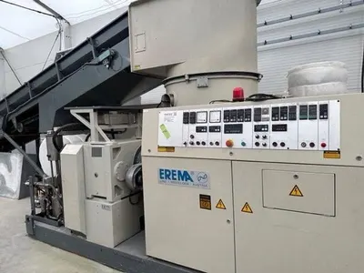 Erema, 120 TVE, 1998, Pelletizing Line, 120mm Extruder, 850 kg/h Capacity
