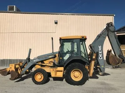 John Deere, 410J, 2007, Backhoe Loader, Full Cab, Extend-A-Hoe, Clamshell Front Bucket