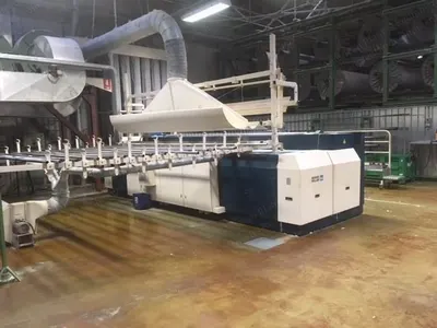 Sucker Müller Hacoba Sizing Machine, WE-10PC, 2001, 2000mm Working Width, 32 Warp Beams Creel, 12 Drying Cylinders