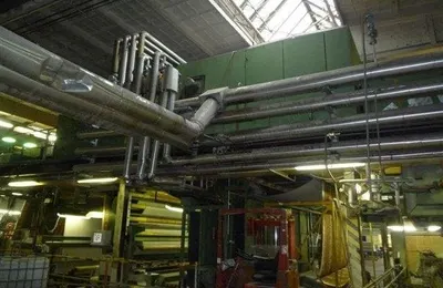 Bruckner, Carpet Back Coating Line, 1981, 5000mm, 13 Fields, Vertical Chain