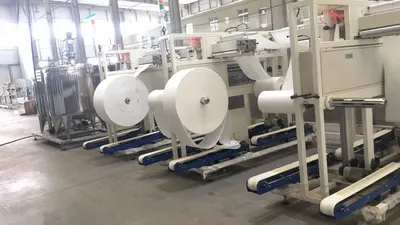 NovaStar, WP136, New, Wet Wipes Production Line, 120 bags/min, 12 Rolls Raw Materials, 2x 600L Stainless Steel Tanks