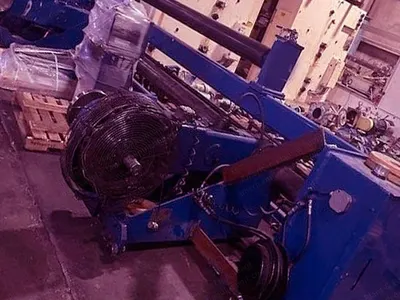 A & F, RS-60, 1989, Shaftless Floor Pick Up Unwind Stand, 105" Width x 72" Diameter, 8000 lbs Capacity