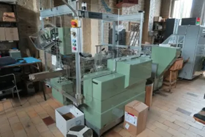 CAM, Soap Wrapping Line, 1992, with CAM RX Cellophane Overwrapper, CAM PRX Cartoner, 30 to 150 strokes per minute