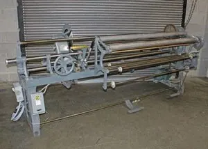 Utica, Fabric Roll Slitter with Rewinder, 78 inch Shaft Length, 55 inch Rewind Capability