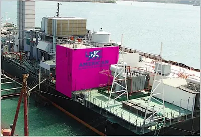 Siemens Westinghouse, Rigel I, 1997, 48 MW, 50/60 Hz, Steel Hull Gas Turbine Power Barge