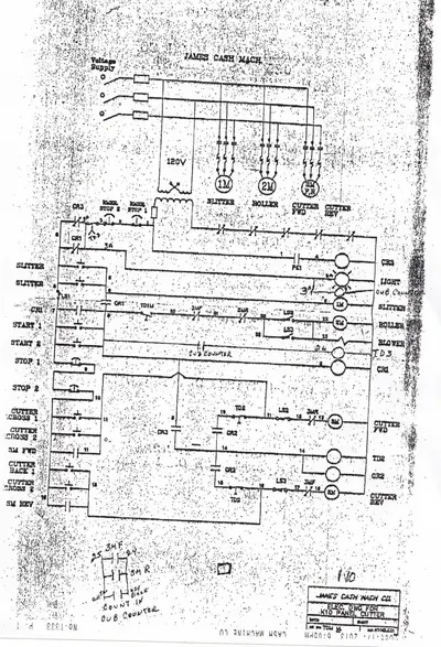 James Cash, K-10, Electrical Diagram for Panel Cutter