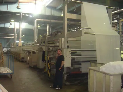 Sunsuper, Stenter, 1997, 2400mm Working Width, 8 Chambers, Oil Heated, with Padder and Mahlo Weft Straightener