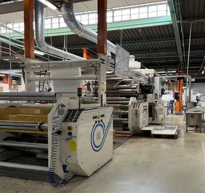 Nordmeccanica, Duplex, 2002, Solventless Laminator, 1350mm Working Width, 400 m/min Speed, Turret Unwind/Rewind
