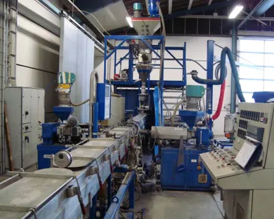 Davis Standard, PE-XB OR HDPE, 1998, Complete PEX/PE Pipe Extrusion Line, 90mm Main Screw, 110mm Max Pipe Diameter
