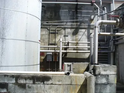 Kemco Hot Water Recovery System, Double Pass Heat Exchangers, 10,000 Gallon Stainless Steel Tank, Two 20 HP Pumps