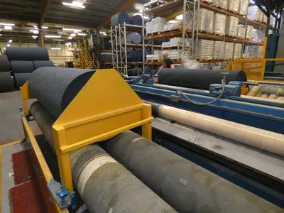 Sellers, Carpet Off-Line Slitting Line, 1996, 5000mm Working Width, 3 Circular Slitting Blades