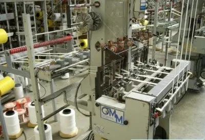 OMM, MX 500 - 700, 1997, Complete Ribbon Weaving Plant for Electric Fences, 8-Band, with Creels