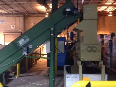 Shred Tech, ST-25, Metal Shredding Machine, with Prodeva CC-24-13 Conveyor, 1 inch Blades