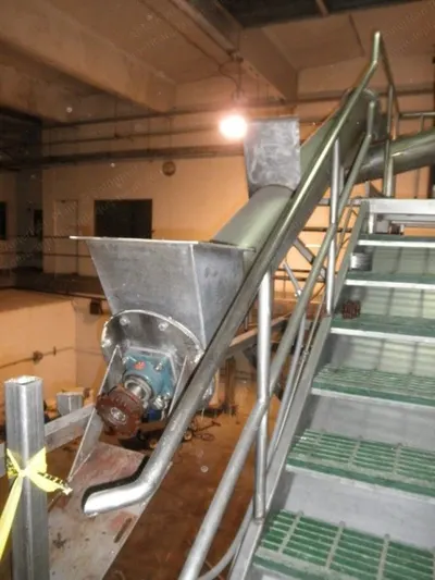 Stainless Steel Incline Screw Conveyor, 12" x 13'