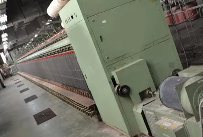 Houget Duesberg Bosson, CBY, 1986, Spinning Frame for Wool Yarns, 192 Spindles, Tube Height 600mm, Ring 127mm