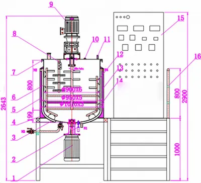 NovaStar, MN102, 500L Capacity, 4 kW Mixing Motor, 7.5 kW Homogenizer, Steam Heating