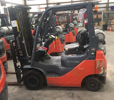Toyota, 8FGU15, 2010, 3000 lbs Capacity, 85 to 189 Triple Stage Mast, Sideshifter, 42 inch Forks