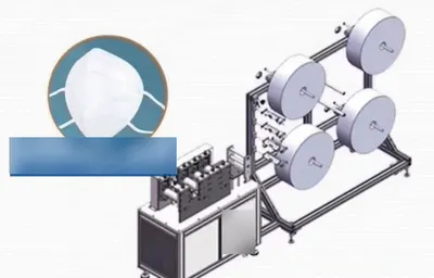 NovaStar, FM178, Semi-Automatic KN95 Face Mask Line, Capacity 150 Masks per Minute, 4-Layer Material Feed