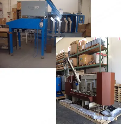 Tecnopea, Cortese, Heliot, Boarding Machinery for Socks, 16 to 24 Forms, Electric and Steam Presses