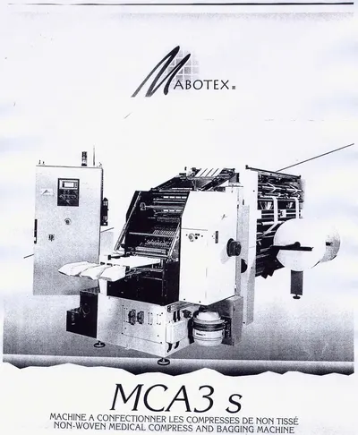 Mabotex, MCA3, 1997, Nonwoven Medical Compress and Bagging Machine, 400mm Working Width, 4 Tracks