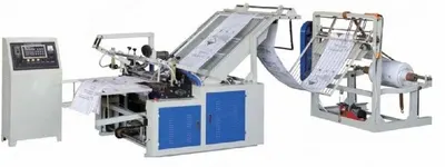 NovaStar, BS110, Automatic Woven Bag Cutting Machine, 800mm Max Width, Hot or Cold Knife, 50 pcs/min