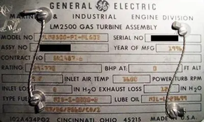 General Electric, 7LMLM2500 PI-MLGO3, 1997, 22.2MW, Gas Turbine Marine Propulsion Package, 36000 RPM