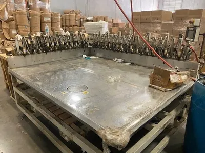 Atlanta Attachment, Mattress Foundation Stretch and Staple Machine