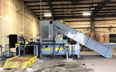 Excel, 2R-63, Two Ram Horizontal Baler, with Conveyor, 20 HP, 60x30x45 inch Bale Size