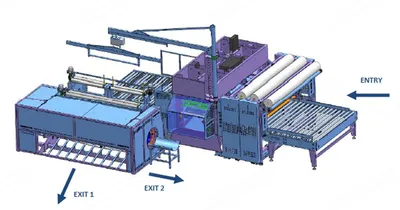Gruppo Grassi, M 222 E V PRO, Automatic Full Line for Vacuum and Roll Up, 2 pcs/min Capacity