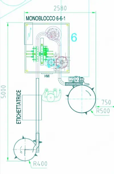 Comac, Smartblock 6-6-1, 2013, Complete Bottling Line, 700 BPH, 0.33 L Glass Bottles