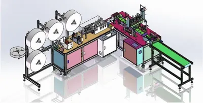 NovaStar, FM119, Outer Earloop Mask Production Line, 60 to 70 pcs/min, 3x 2000W, 220V