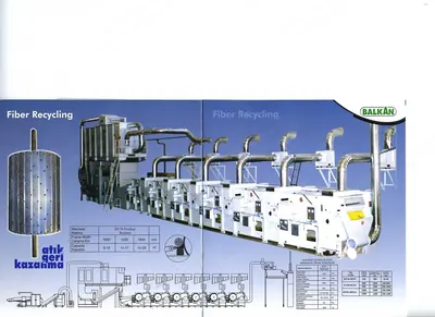 Balkan, Continuous Garnetting Rag Tearing and Pulling Machine, 6 Cylinder, 1500mm Width, 600kg/h Capacity