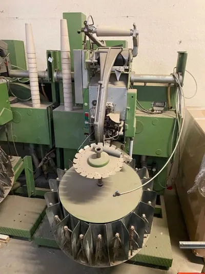 Evilo, Waste Bobbin Winders, 1987-1990, 20 Bobbin Carrousel, with Knotter