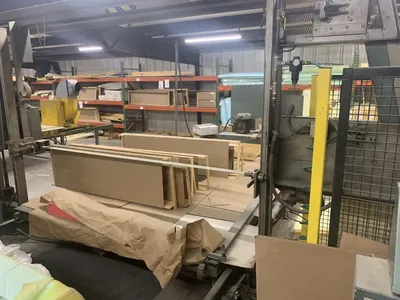 Femco, 4A6, 1984, Horizontal Foam Saw, 88 Inch Table Width, 90 Inch Blade Width