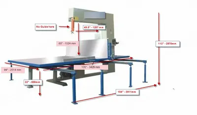 NovaStar, FN345, Vertical Foam Cutting Machine, 1500mm Throat, 600mm Baffle Height, Air Flotation Table