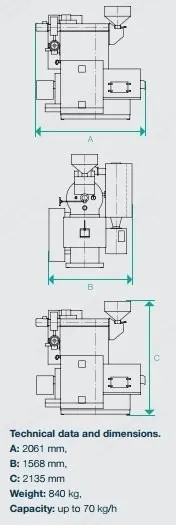 Bühler, RoastMaster 20, Capacity up to 70 kg/hr, 2061x1568x2135mm