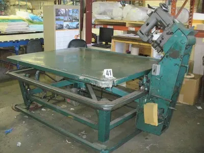 James Cash, Tape Edge Machine, 74x52 inch Table, with Sewing Head and Carriage