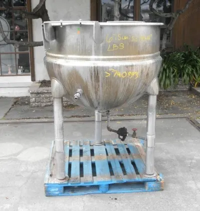Brighton, 150 Gallon, Jacketed Kettle, Scrape Agitation, 100 PSI