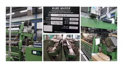Karl Mayer, RD6, 2001, Double Needle Bar Machine, Gauge 22, Width 138", 6 EBA