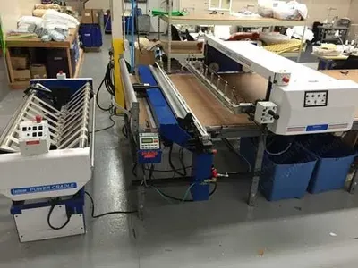 Eastman, Blue Jay, 2011, 66 Inch Power Cradle, Automatic Spreading System, End Cutting Knife