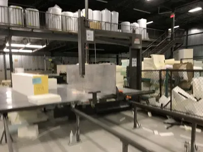 Edge Sweets, Atom, Gateway, Foam Fabrication Machinery Lot, Vertical Saws, Die Press, Slitter, CNC Wire Cutter