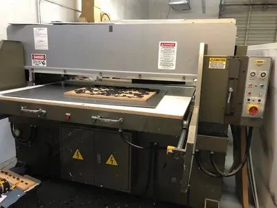Associated Pacific, MBC-E-70, 2003, Hydraulic Die Cutter, 70 Ton Capacity, 32x63 Inch Cutting Table