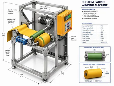 NovaStar, GN122, CUSTOM FABRIC/HOSE WINDING MACHINE