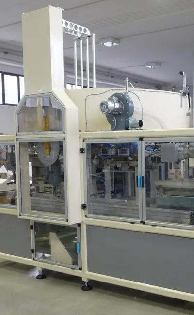 ACM Engineering, MD3100, 2020, Automatic Cutting and Filling Machine for Round Cotton Pads, 2880 Pads per Minute, 20 kW