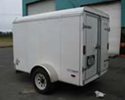 White, 100kW Generator Set, Single Axle Cube Trailer, Approx. 7000 Hours
