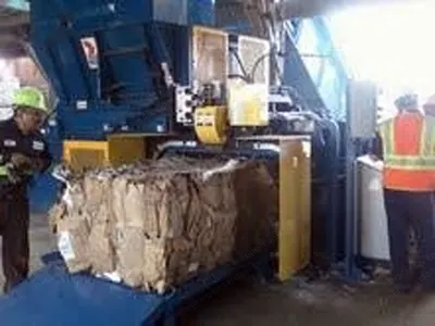 American, W1028-T75, Two-Ram Baler, 2x 75 HP Motors, 12" Main Cylinder, 8.5" Eject, 14-16 TPH