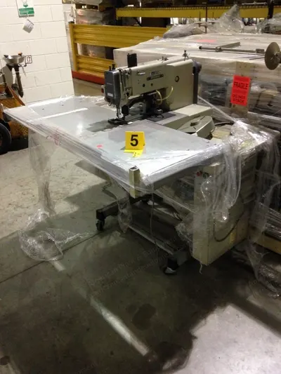 Mitsubishi Sewing Head, Complete with Table, Motor, and 2 Control Boxes, for Sewing X on Handles